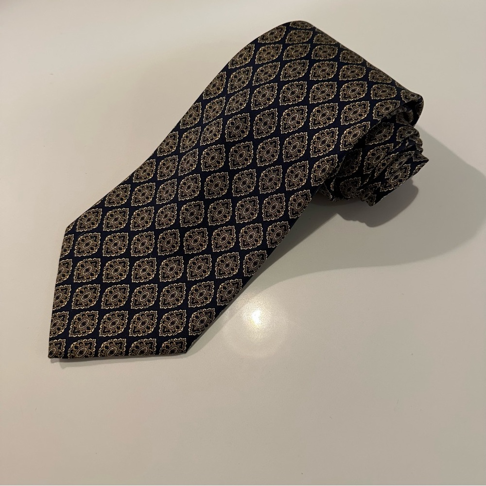 STEFANO RICCI Black and Gold Men's Neck Tie 100% silk